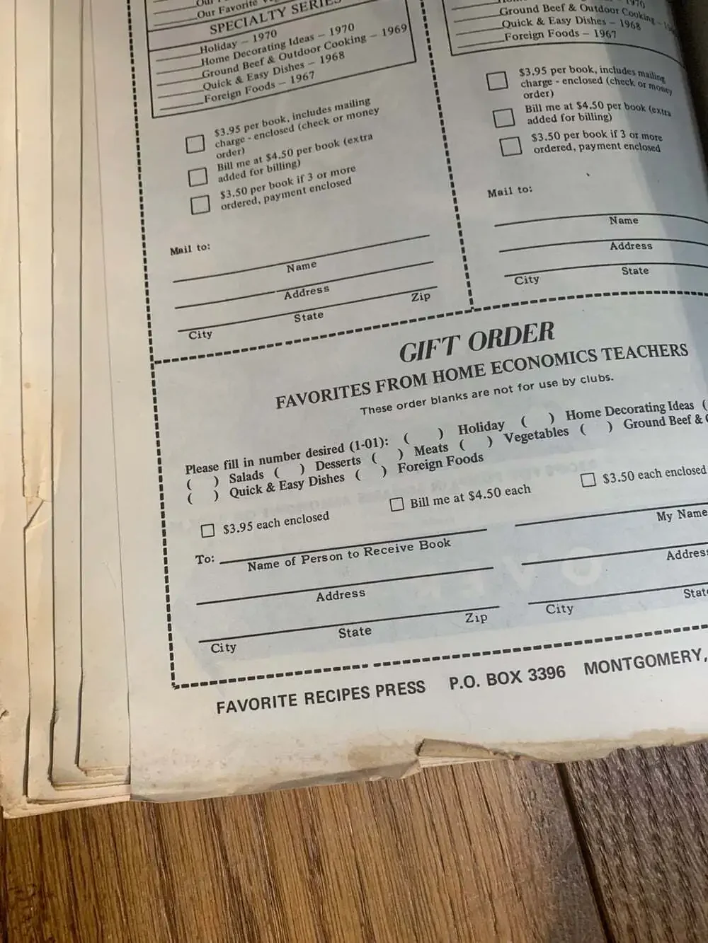 Vintage 1970 spiral bound Holiday  Favorite Home Economic Teachers Cookbook
